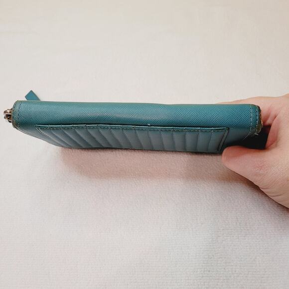 Zadig and Voltaire blue quilted leather wristlet accordion wallet - Picture 6 of 10